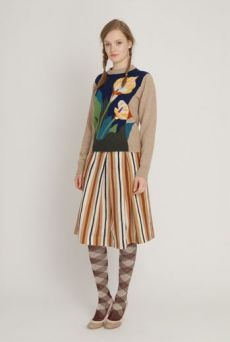 AW1213 WONKY COLLEGE STRIPE PLEAT SKIRT - VARIOUS - Other Image